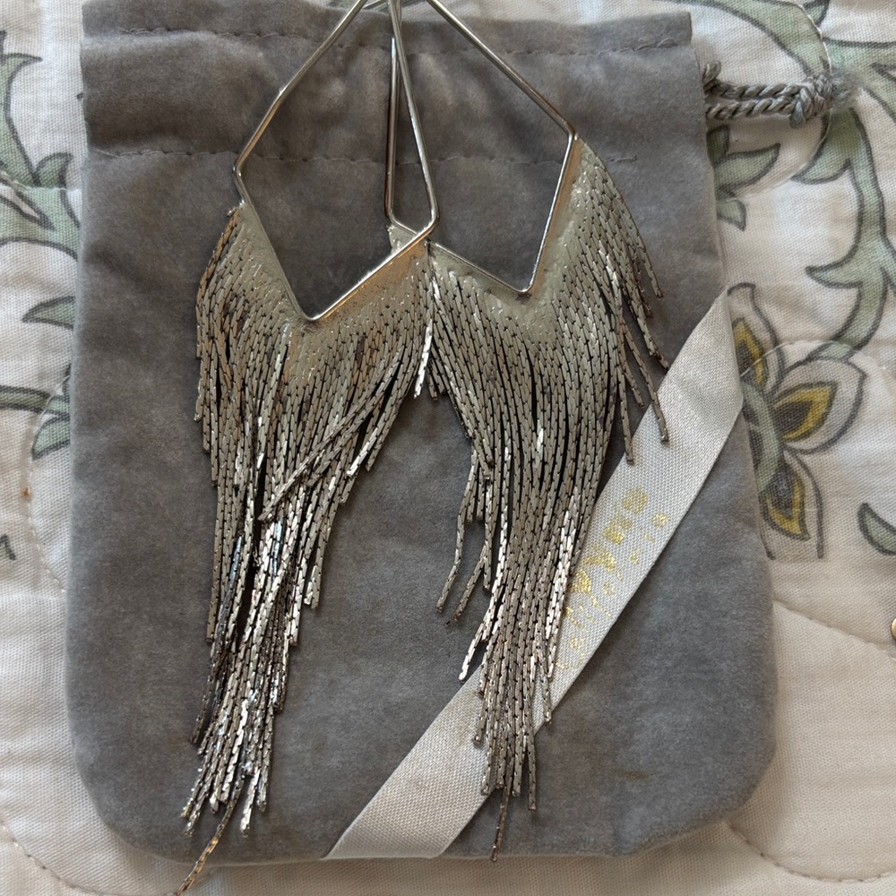Elegant Silver Fringe Earrings